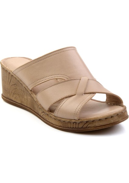 Bej Leather Kadın Terlik K04552002103 fiyatları