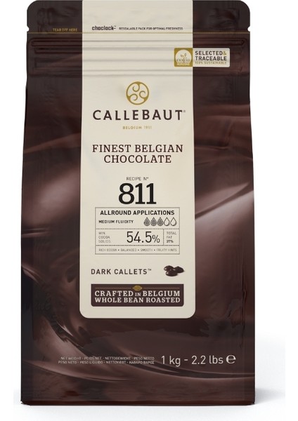 811 Bitter Kuvertür Drop Çikolata 1 Kg