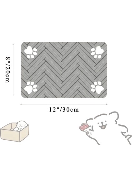 Pet Besleme Mat-Absorban Yiyecek ve Su Kasesi Için Pet Placemat, Su Geçirmez Kauçuk Desteği Ile, Köpek Kedi Rengi Için Hızlı Kuru Su Mat: Gri 20X30CM (Yurt Dışından)