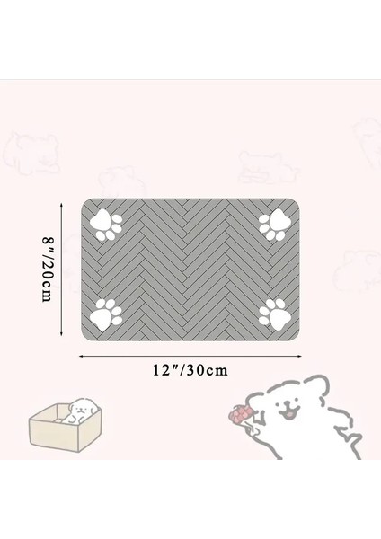 Pet Besleme Mat-Absorban Yiyecek ve Su Kasesi Için Pet Placemat, Su Geçirmez Kauçuk Desteği Ile, Köpek Kedi Rengi Için Hızlı Kuru Su Mat: Gri 20X30CM (Yurt Dışından)
