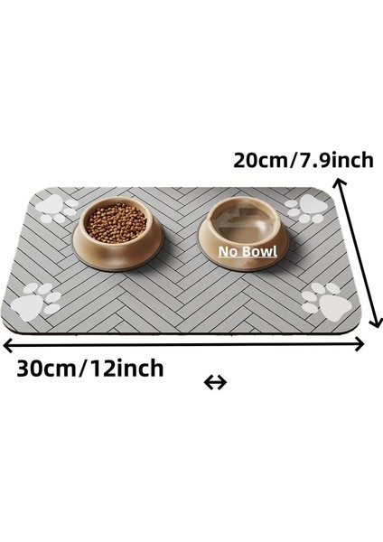 Pet Besleme Mat-Absorban Yiyecek ve Su Kasesi Için Pet Placemat, Su Geçirmez Kauçuk Desteği Ile, Köpek Kedi Rengi Için Hızlı Kuru Su Mat: 20X30CM Gri (Yurt Dışından)