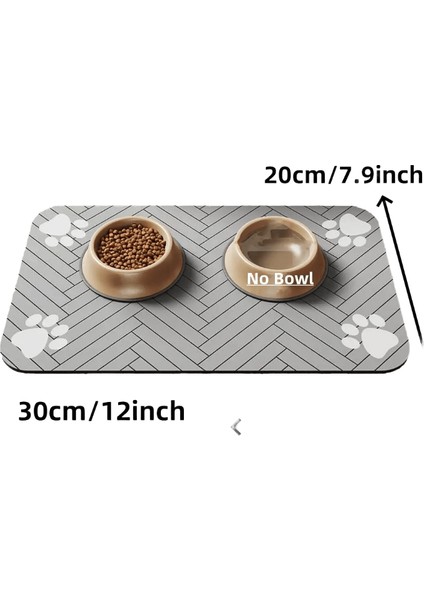 Pet Besleme Mat-Absorban Yiyecek ve Su Kasesi Için Pet Placemat, Su Geçirmez Kauçuk Desteği Ile, Köpek Kedi Rengi Için Hızlı Kuru Su Mat: 20X30CM Gri (Yurt Dışından)
