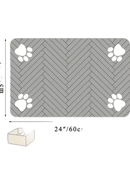 Pet Besleme Mat-Absorban Yiyecek ve Su Kasesi Için Pet Placemat, Su Geçirmez Kauçuk Desteği, Köpek Kedi Rengi Için Hızlı Kuru Su Mat: Gri 40X60CM (Yurt Dışından)