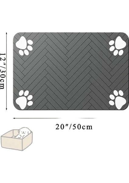 Pet Besleme Mat-Absorban Yiyecek ve Su Kasesi Için Pet Placemat, Su Geçirmez Kauçuk Desteği Ile, Köpek Catcolor Için Hızlı Kuru Su Matı: Siyah 20X30CM (Yurt Dışından)