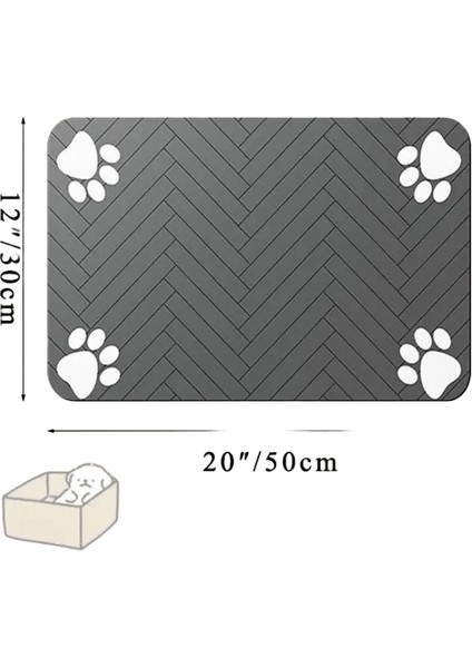 Pet Besleme Mat-Absorban Yiyecek ve Su Kasesi Için Pet Placemat, Su Geçirmez Kauçuk Desteği Ile, Köpek Catcolor Için Hızlı Kuru Su Matı: Siyah 20X30CM (Yurt Dışından)