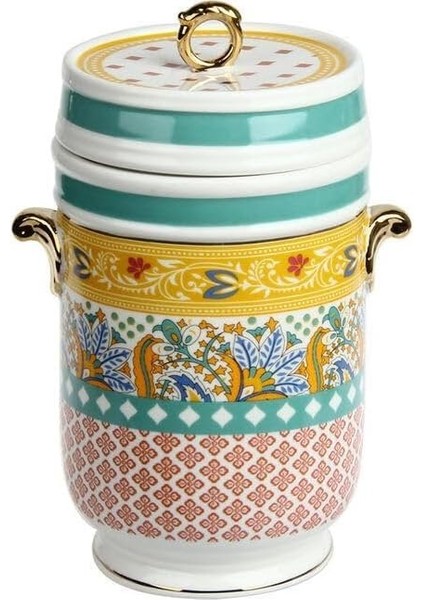 Art Eliana Bone Porselen Kulplu Kavanoz 22 cm