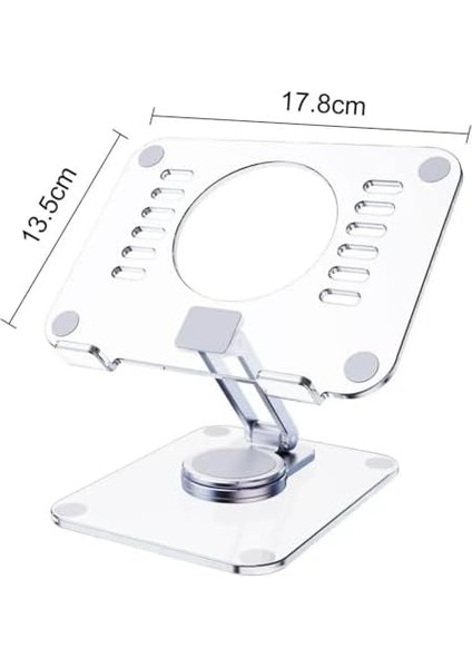 Taşınabilir Dizüstü Standı Çok Fonksiyonlu 360 Derece Dönen Dizüstü Macbook Tablet Cep Telefonu Standı (Şeffaf 360 Stand)