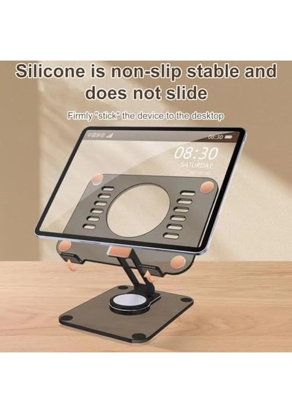 Taşınabilir Dizüstü Standı Çok Fonksiyonlu 360 Derece Dönen Dizüstü Macbook Tablet Cep Telefonu Standı (Şeffaf 360 Stand)