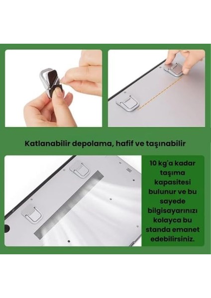 2 Adet Yapışkanlı Katlanılabilir Laptop Standı Portatif Macbook Bilgisayar Laptop Stand Ayagi