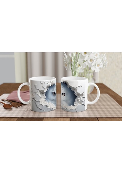 Beyaz Duvarı Delen Bakış Kartal Gözlü Baykuş Baskılı Kupa Bardak fırsatları