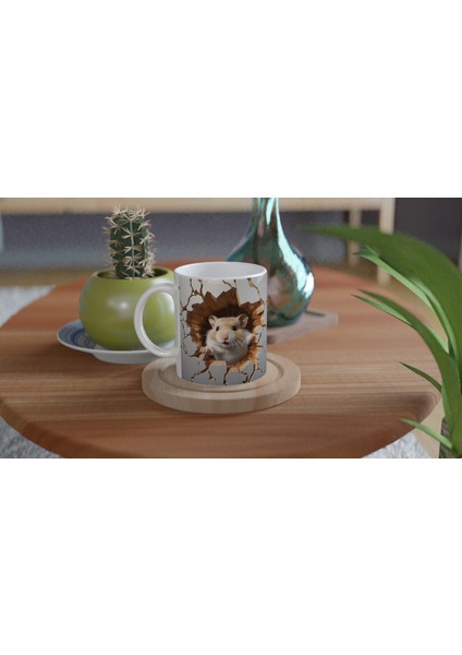 Duvarı Delen Sevimli Hamster Baskılı Kupa Bardak fırsatları