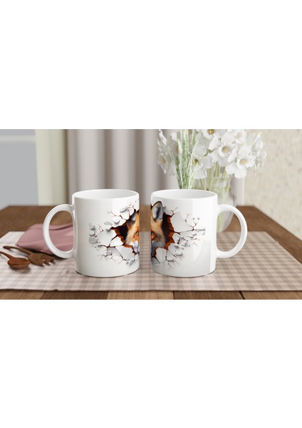 Duvarı Delen Bakışlar: Kızıl Tilki Desenli Baskılı Kupa Bardak fırsatları