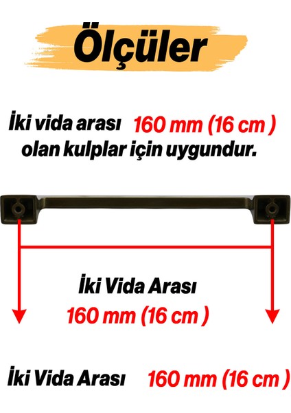 Gediz Metal Antik Sarı Kulp 160 mm 16 cm Mobilya Çekmece Mutfak Dolabı Dolap Kapak Kulp Kulb Kulpu