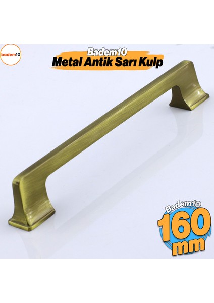 Gediz Metal Antik Sarı Kulp 160 mm 16 cm Mobilya Çekmece Mutfak Dolabı Dolap Kapak Kulp Kulb Kulpu