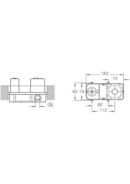 VitrA A42230 Ankastre Lavabo Bataryası, Sıva Altı Grubu