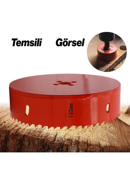 Bi Metal Panç Ø 133 mm Delik Açma Alçıpan Ahşap Pvc Delme Testeresi Adaptörsüz 1 Adet fırsatları