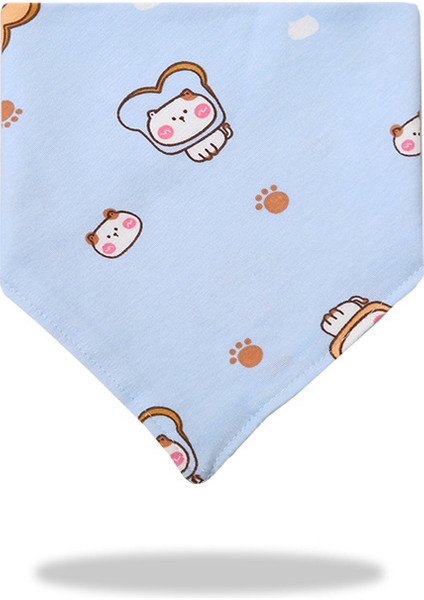 Üçgen Havlu Salya Havlu Pamuk Baskılı Karikatür Çift Katmanlı Önlük Cepli Eşarp (Yurt Dışından)