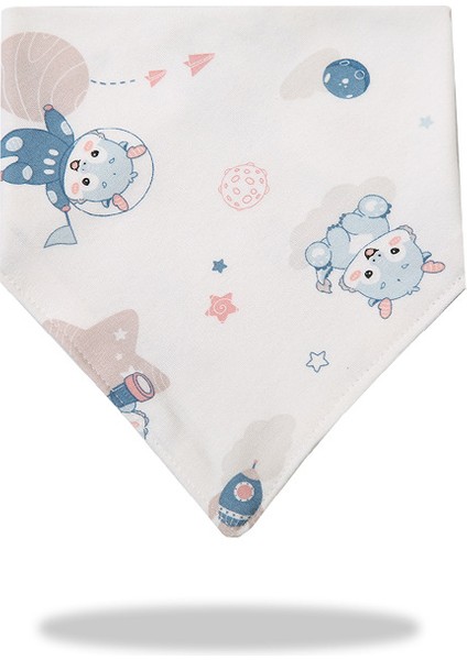 Üçgen Havlu Salya Havlu Pamuk Baskılı Karikatür Çift Katmanlı Önlük Cepli Eşarp (Yurt Dışından)