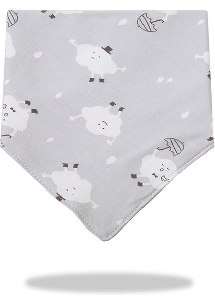 Üçgen Havlu Salya Havlu Pamuk Baskılı Karikatür Çift Katmanlı Önlük Cepli Eşarp (Yurt Dışından)