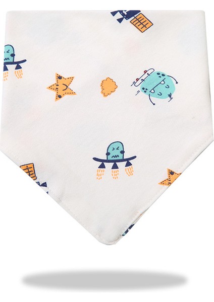 Üçgen Havlu Salya Havlu Pamuk Baskılı Karikatür Çift Katmanlı Önlük Cepli Eşarp (Yurt Dışından)