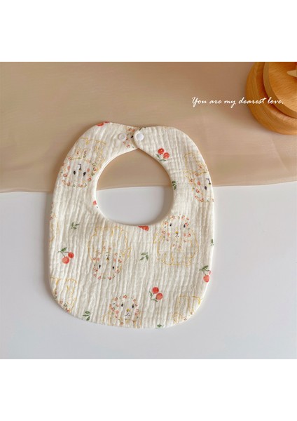 Salya Akıtan Havlu Pamuklu Gazlı Bez Önlük Önlük Su Geçirmez Tükürük Önlüğü U-Şekli (Yurt Dışından)