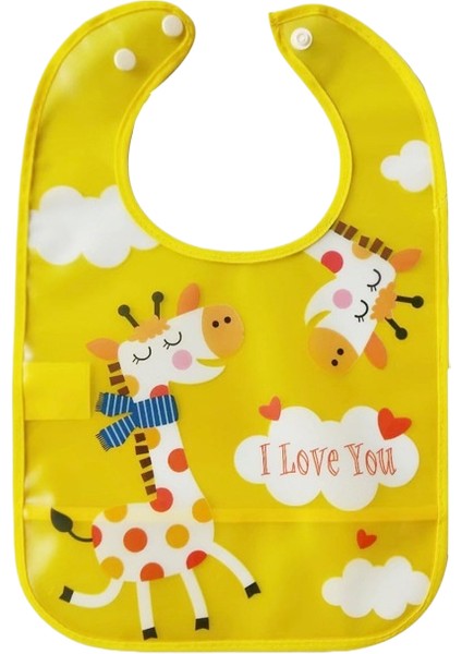 Toddler Drool Havlu Önlüğü Karikatür Besleme Cebi Taşınabilir Yıkanmaz Eva Önlükler (Yurt Dışından)