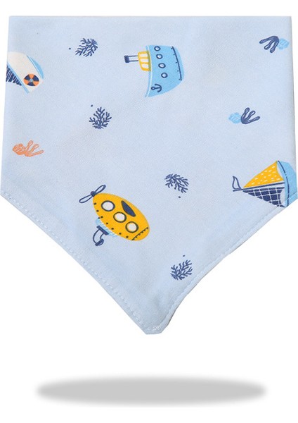 Üçgen Havlu Salya Havlu Pamuk Baskılı Karikatür Çift Katmanlı Önlük Cepli Eşarp (Yurt Dışından)