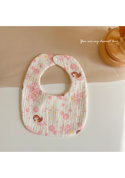 Salya Akıtan Havlu Pamuklu Gazlı Bez Önlük Önlük Su Geçirmez Tükürük Önlüğü U-Şekli (Yurt Dışından)