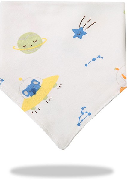 Üçgen Havlu Salya Havlu Pamuk Baskılı Karikatür Çift Katmanlı Önlük Cepli Eşarp (Yurt Dışından)