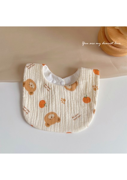 Salya Akıtan Havlu Pamuklu Gazlı Bez Önlük Önlük Su Geçirmez Tükürük Önlüğü U-Şekli (Yurt Dışından)