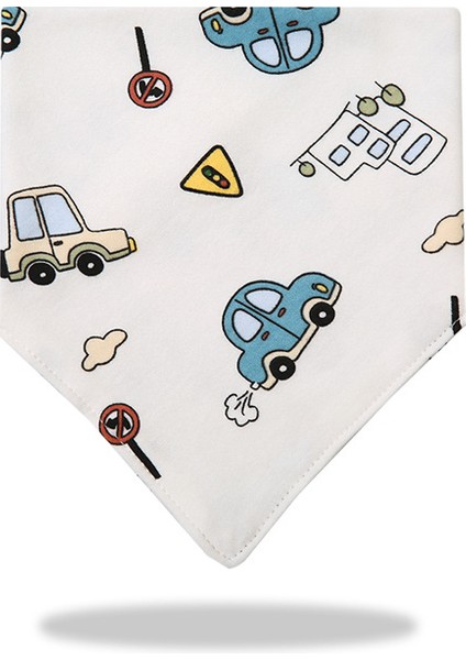 Üçgen Havlu Salya Havlu Pamuk Baskılı Karikatür Çift Katmanlı Önlük Cepli Eşarp (Yurt Dışından)