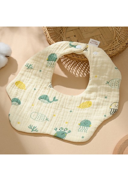 Önlük A Tipi Pamuklu Gazlı Bez Önlük Yumuşak Altı Katlı Gazlı Bez Salya Havlusu (Yurt Dışından)