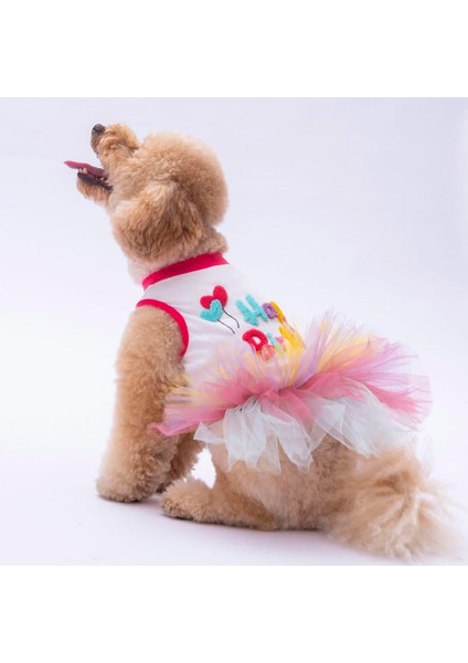 Happy Birthday Tütülü Kedi ve Küçük Irk Köpek Elbisesi