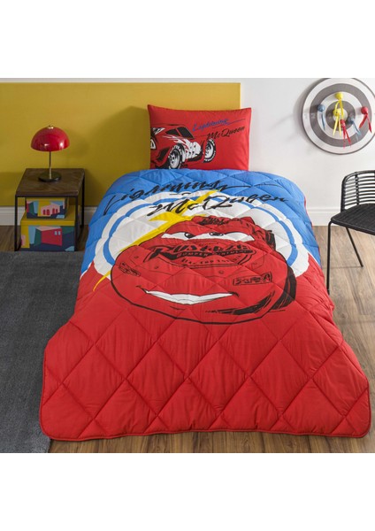 Lisanslı Disney Cars Mcqueen Tek Kişilik Pamuk Yorgan Seti
