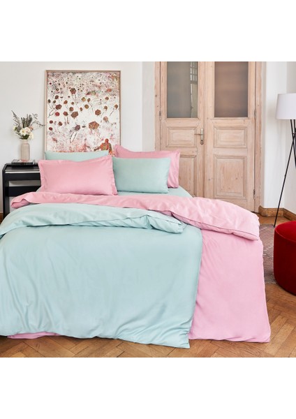 Mix&Match Pamuk Tek Kişilik Saten Nevresim Kılıfı Yeşil