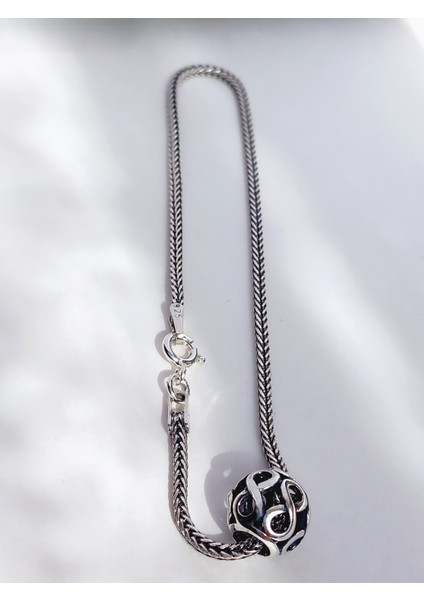 18 Ayar Altın Kaplama Tilki Kuyruğu Sonsuz Kafes Charmlı Tasarım Kadın Gümüş Bileklik