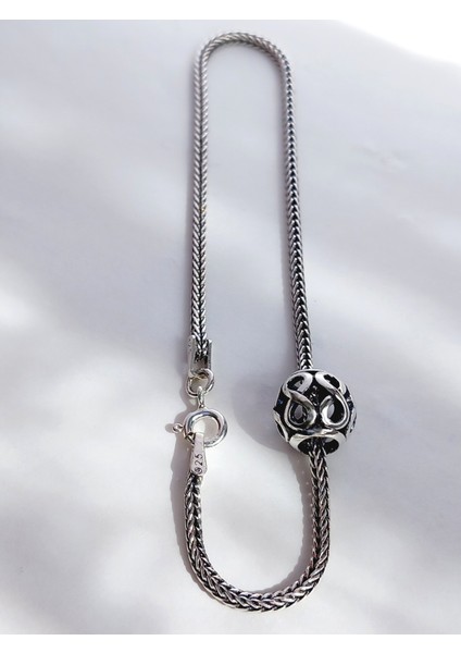 18 Ayar Altın Kaplama Tilki Kuyruğu Sonsuz Kafes Charmlı Tasarım Kadın Gümüş Bileklik modelleri