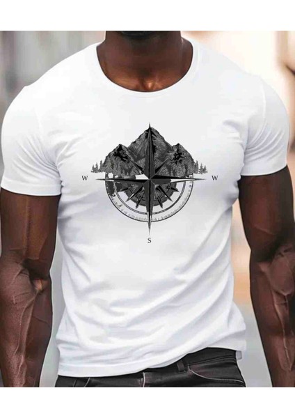 Mountain Baskılı Özel Tasarım Oversize Tshirt