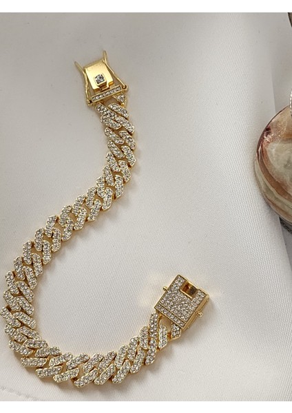 Gurmet Kilit Modelzirkon Taşlı Gold Bileklik fiyatları