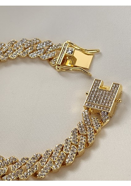 Gurmet Kilit Modelzirkon Taşlı Gold Bileklik fırsatları