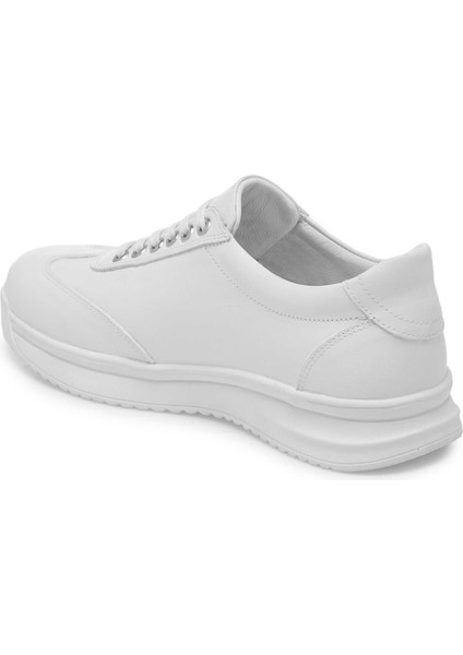 Beyaz Hakiki Deri Erkek Sneaker - E25I1AY57304-A26