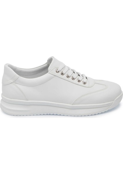 Beyaz Hakiki Deri Erkek Sneaker - E25I1AY57304-A26