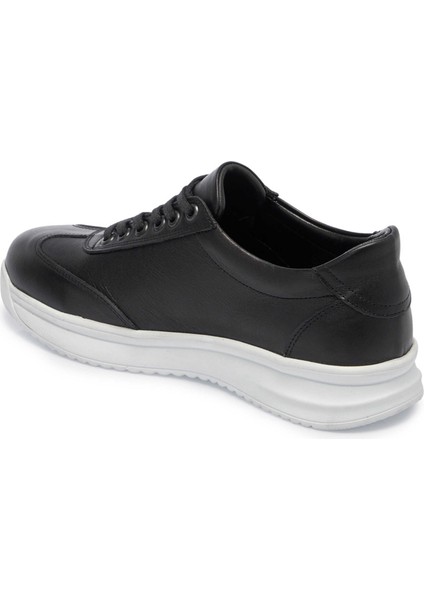 Siyah Hakiki Deri Erkek Sneaker - E25I1AY57304-A23