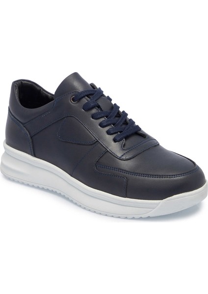Lacivert Hakiki Deri Erkek Sneaker - E25I1AY57303-A31