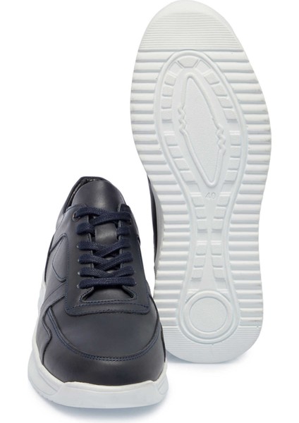 Lacivert Hakiki Deri Erkek Sneaker - E25I1AY57303-A31
