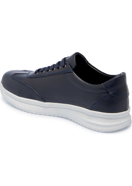 Lacivert Hakiki Deri Erkek Sneaker - E25I1AY57304-A31 fiyatları