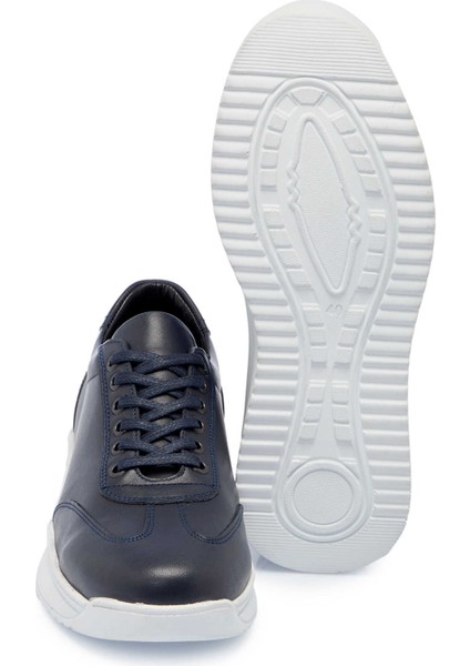 Lacivert Hakiki Deri Erkek Sneaker - E25I1AY57304-A31 fırsatları