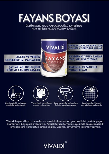Fayans Boyası - Astar ve Vernik Gerektirmeyen Boya - Sınırsız Renk 1 kg