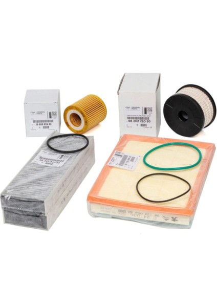 Peugeot 2008 1.5 Bluehdi Periyodik Yağ Bakım Filtresi Seti Karbonlu Polen Psa Tek Ebat