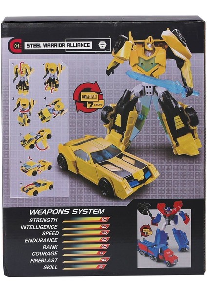 LJ1651 Metal Gövdeli Dönüşebilen Robot -Gepettoys